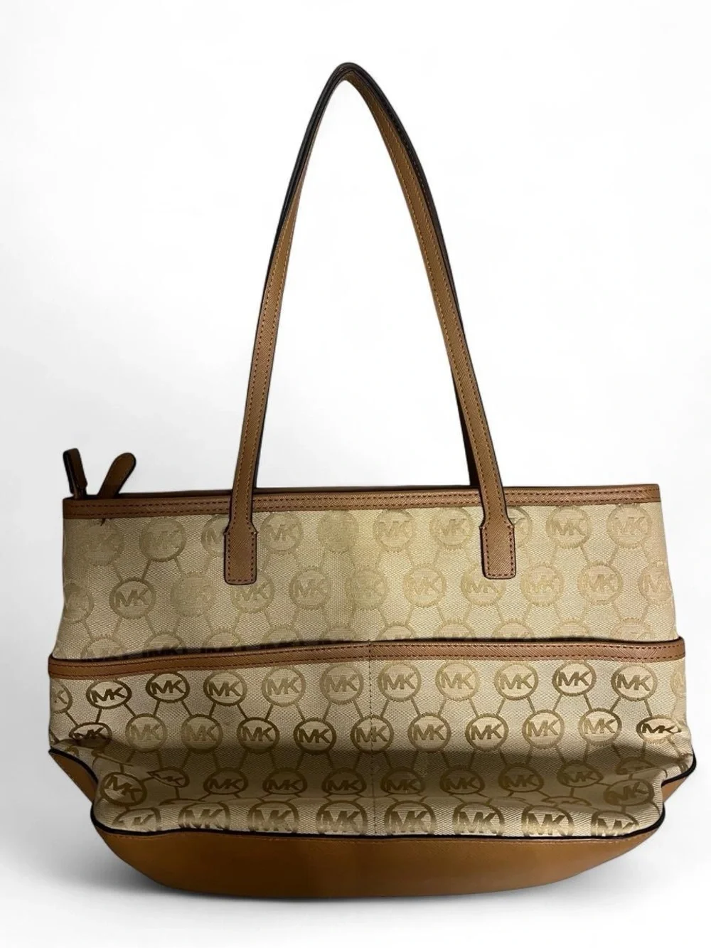 Michael Kors Beige/Tan Monogram Signature Tote